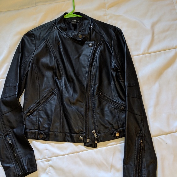 Black Faux Leather Jacket - Picture 1 of 2